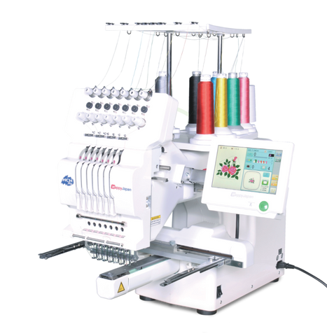 Happy Japan HCH-701P 7-needle Embroidery Machine – Aurora Sewing Happy Japan HCH-701P 7-needle Embroidery Machine – Aurora Sewing