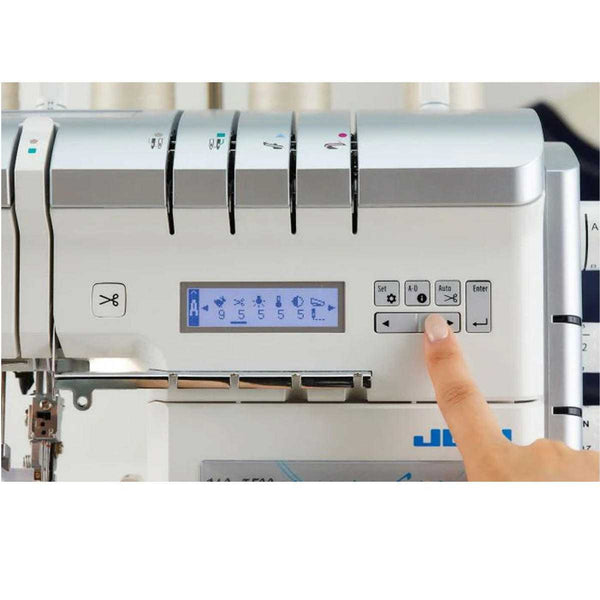 白色juki Juki MO-3000QVP Akane Jet Air-Threading serger – Aurora Sewing Center