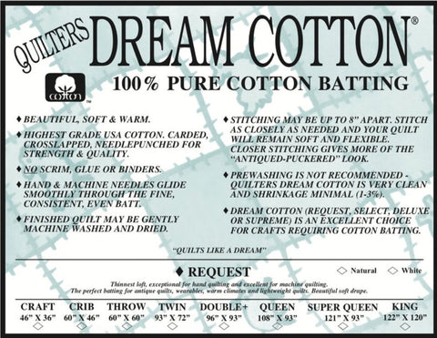 Quilter's Dream Batting Request King Cotton (Natural)