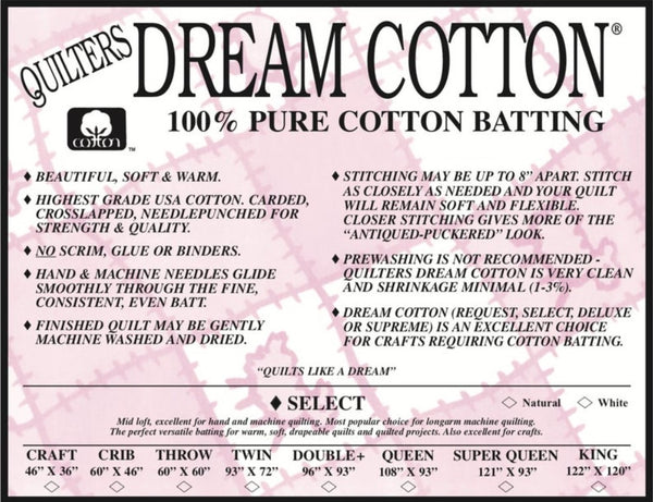 Quilter's Select Perfect Cotton Batting Full