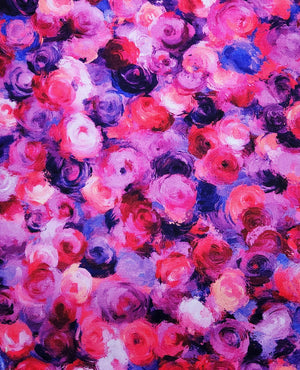 MDG Painted Roses - Amethyst - 1 Yard