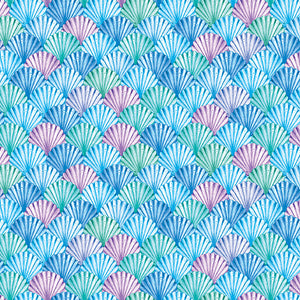 Benartex - Swim With Me - Scalloped Shells Blue