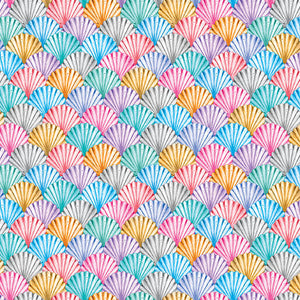 Benartex - Swim With Me - Scalloped Shells Multi