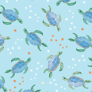 Benartex - Swim With Me - Sea Turtles Light Blue