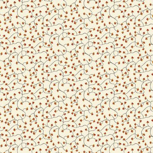 Harvest Gathering by Dianna Swartz - Mini Vine Cream - 1 Yard