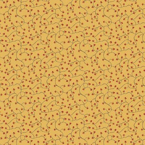 Harvest Gathering by Dianna Swartz - Mini Vine Gold - 1 Yard