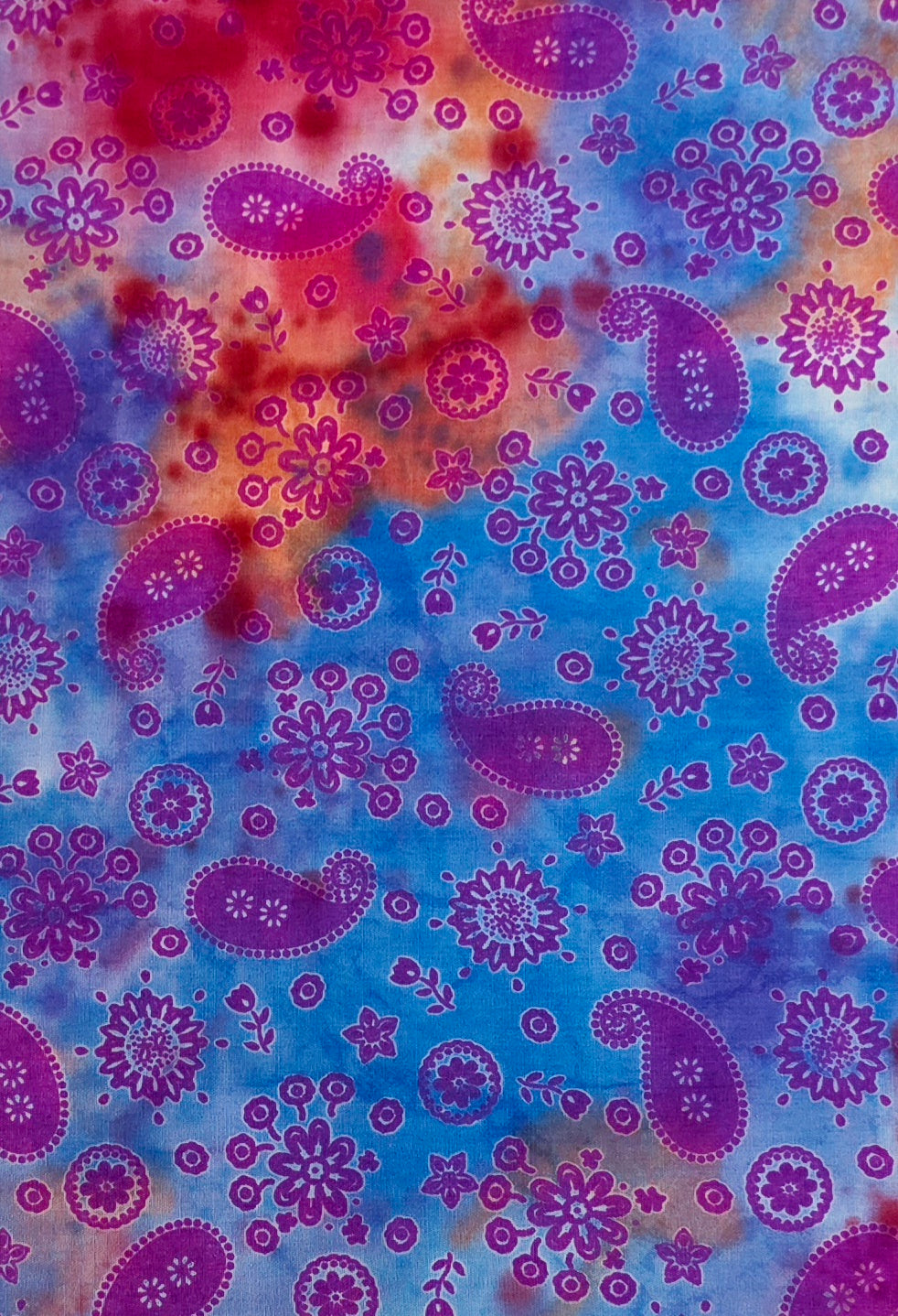 END OF BOLT - Paisley Batik - Mottled Blue/Purple - 2 1/2yds – Aurora ...