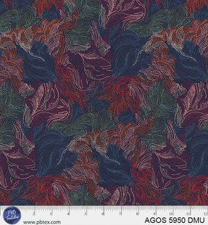 P&B Textiles - A Garden Of Stitches Flowing Stitches - Dark Multi - 1 Yard