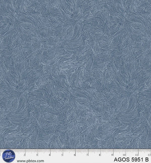 P&B Textiles -A Garden Of Stitches Tonal Stitches - Blue - 1 Yard