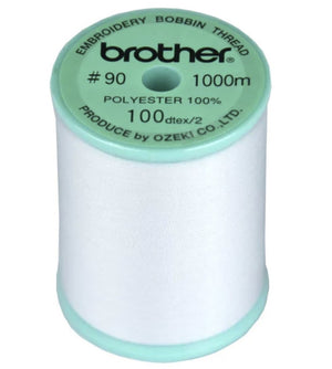 Brother 90-weight WHITE, Embroidery Bobbin Thread