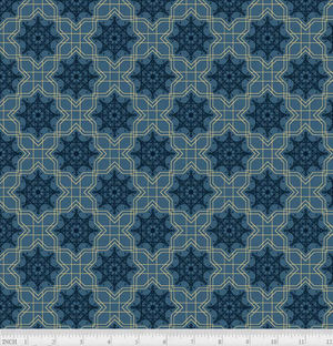 Blue Geo Snowflakes - P & B Textiles Deco the Halls Christmas Collection