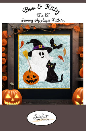 Boo & Kitty Sewing Applique Pattern - Laurie Kent Sewing Pattern