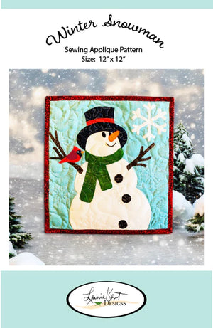 Winter Snowman Sewing Applique Pattern - Laurie Kent Sewing Pattern