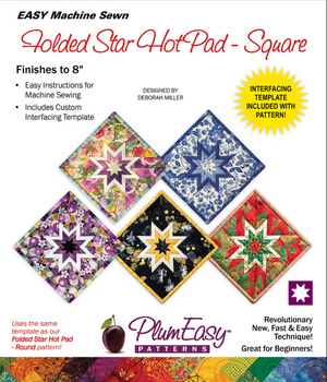 Folded Star Hot Pad Square Pattern and Interfacing Template PEP102