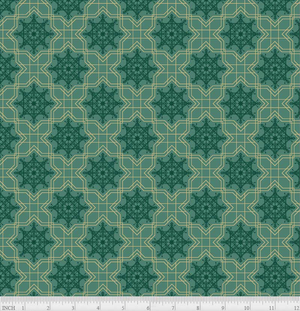Green Geo Snowflakes - P & B Textiles Deco the Halls Christmas Collection