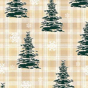 Holiday Farmhouse Plaid Collection by Benartex - Pine Tree Plaid Neutral - 1 Yard