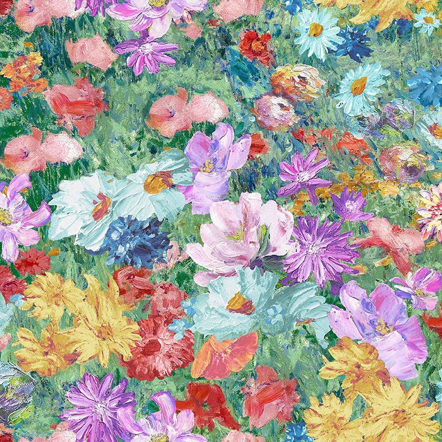 Timeless Treasures- Impression Floral Multi Fleur – Aurora Sewing Center