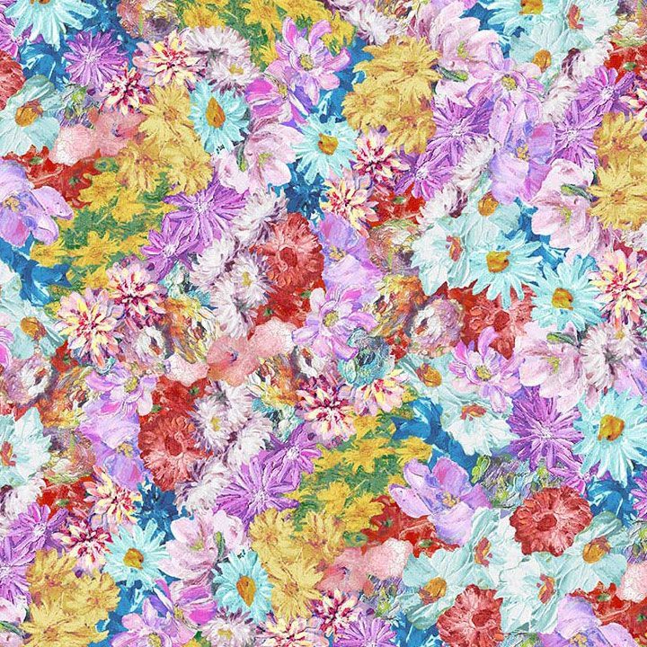 Timeless Treasures- Impression Packed Floral Multi Fleur – Aurora ...