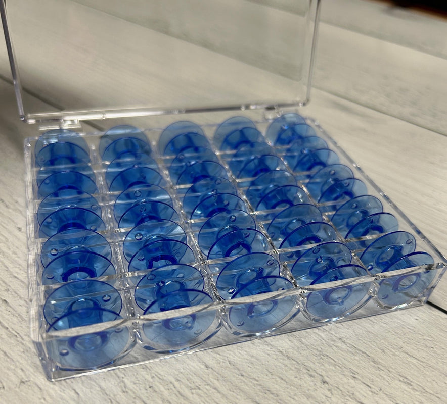 Janome Blue Bobbins with Storage Case