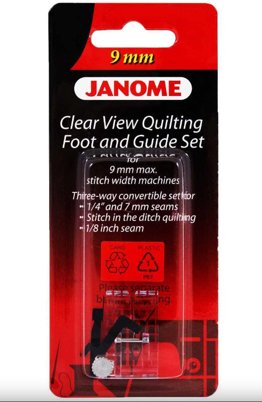 NUOVO set guida piedino pressa trapunta trasparente originale Janome NUOVO set guida piedino pressa trapunta trasparente originale Janome