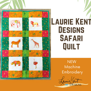 Safari Jungle Quilt/Wall Hanging USB- Laurie Kent Embroidery Design