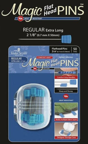 Magic Pins- FLAT HEAD Regular, Extra Long - 50 pack