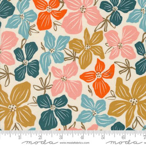 Moda Things Above - Block Florals - Eggshell  - 1 Yard
