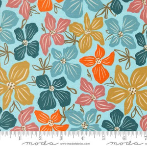 Moda Things Above - Block Florals - Waterfall - 1 Yard