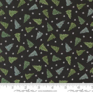 Moda - Winter Friends Tossed Trees - Charcoal Black
