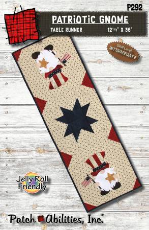 Home With Patriotic Gnome Table Runner Pattern