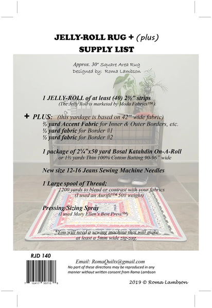 Jelly Roll Rug Plus Pattern - 30