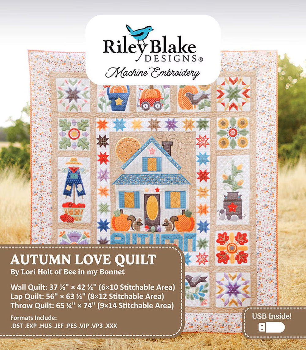 Autumn Love Quilt by Riley Blake - Embroidery Design – Aurora Sewing Center