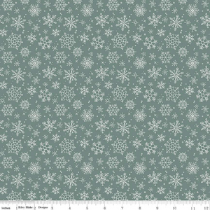 Snowflake Winter on Dark Blue - Riley Blake Magical Winterland Christmas Collection