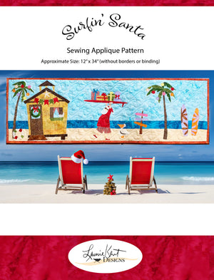 Surfin Santa Sewing Applique Pattern - Laurie Kent Sewing Pattern