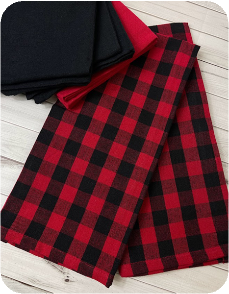 Tea Towel, Buffalo Check - Red/Black – Aurora Sewing Center