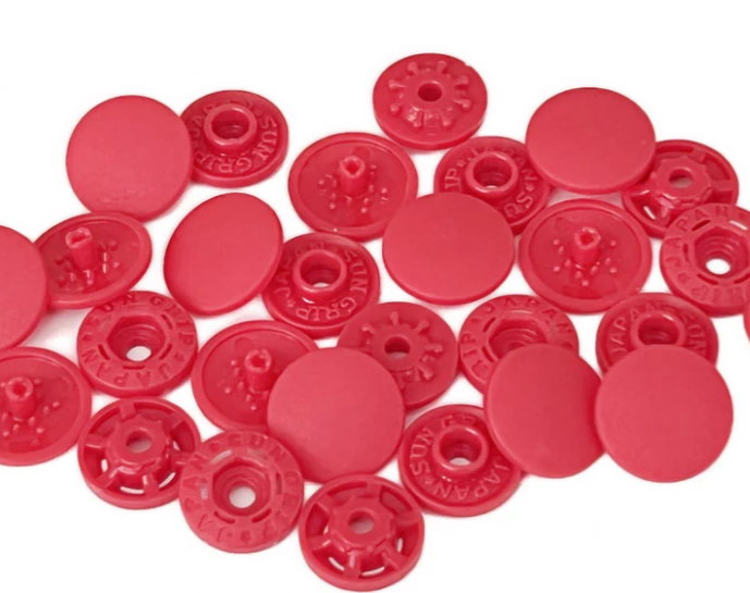 Tool-Less Plastic Snap Fastners 13mm Red – Aurora Sewing Center