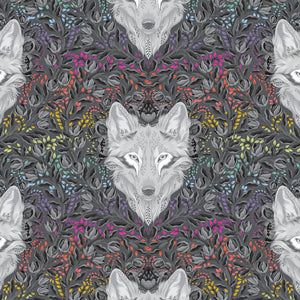 Tula Pink Graywork - Wolf of Pink Street Carbon - 1 Yard
