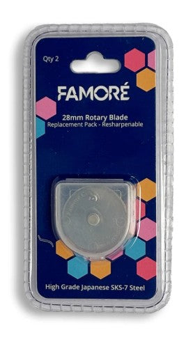 Famore Rotary Cutter Blade 28mm 2pk