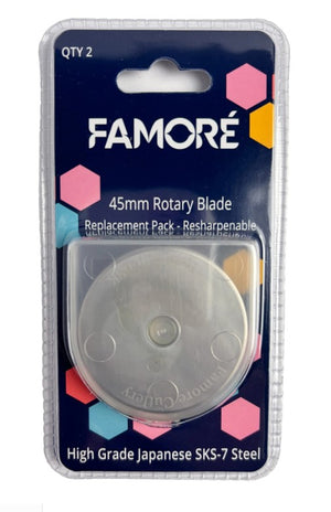 Famore Rotary Cutter Blade 45mm 2pk