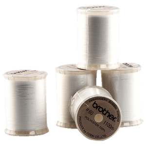 Brother 60-weight WHITE, Embroidery Bobbin Thread 5 pack