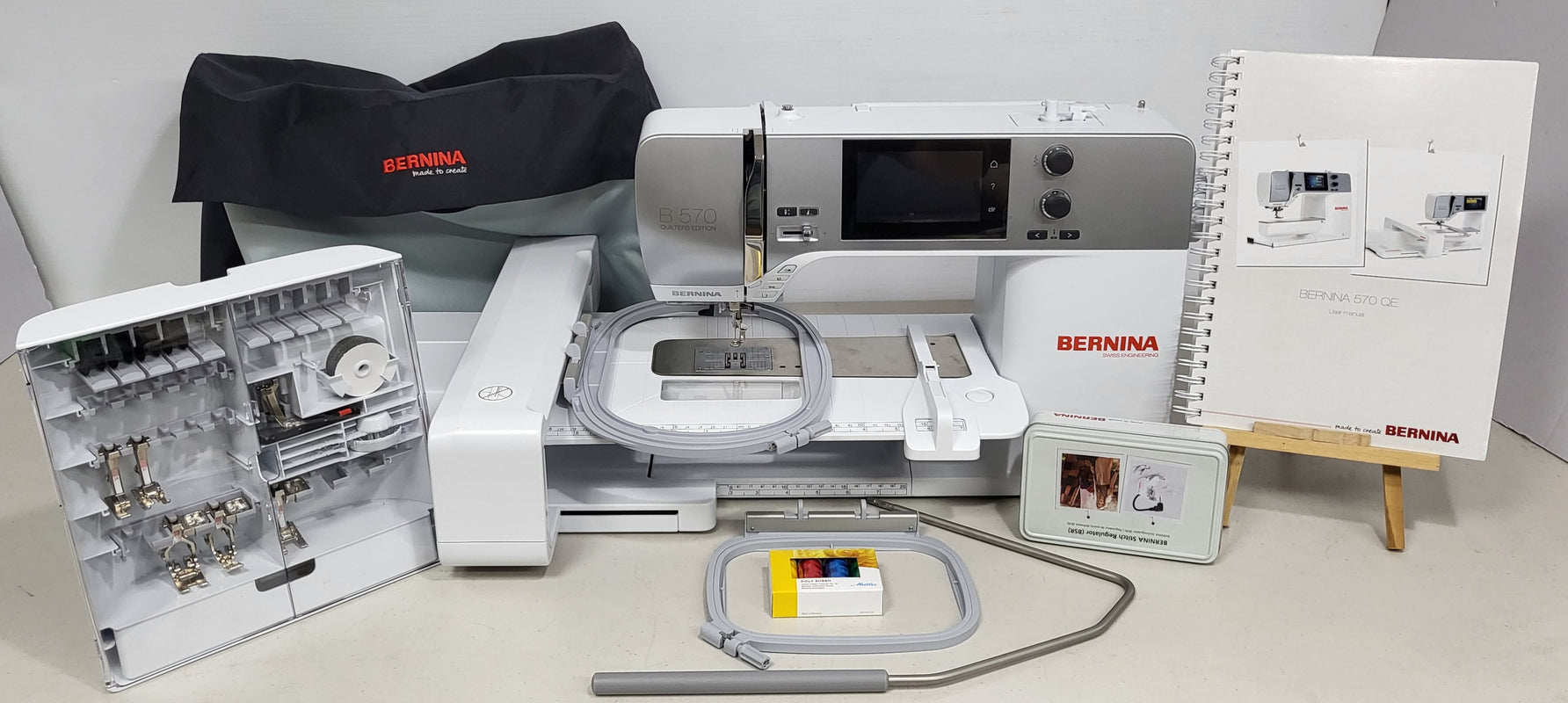 used BERNINA 570 QE sewing machine with embroidery (low usage) Aurora