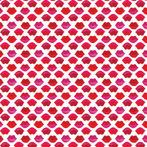 Clothworks - Love Matters Lips - White - 1 Yard