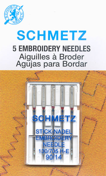 Schmetz Embroidery Needles 90/14 - 5 pack – Aurora Sewing Center