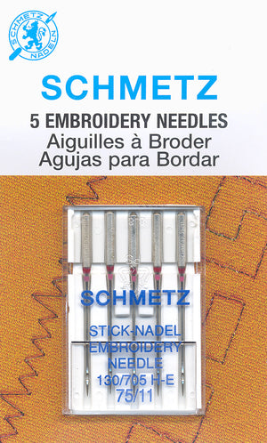 Schmetz Embroidery Needle 75/11 5PK