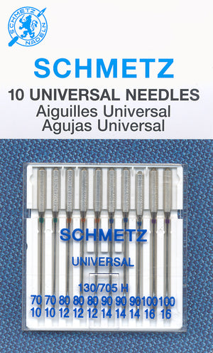 Schmetz Universal Sewing Machine Needles Sizes 70/10 80/12 90/14 Pack - Old  Mill Quilting