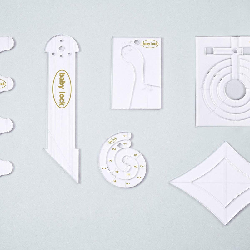 Baby Lock BLRK-HSLA 1/4-INCH Acrylic Ruler Set Kit, High Shank Machine ...