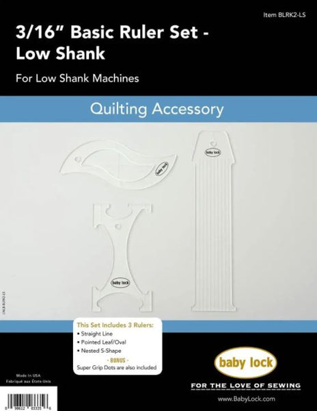 Baby Lock 3/16 Inch Basic Ruler Set (Low Shank) - BLRK2-LS – Aurora ...
